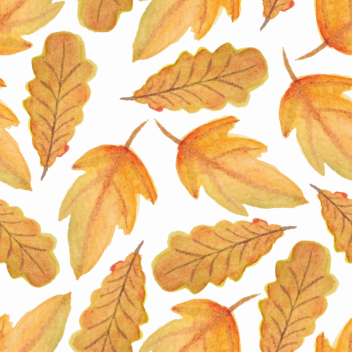 Featuring Hand-Painted Autumn Leaves in Warm Watercolor Style seamless PBR texture preview
