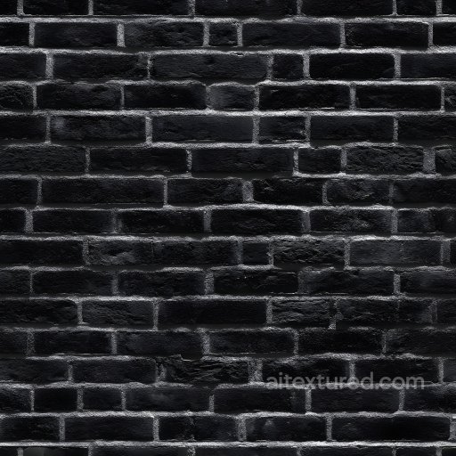 Cracked Black Brick Wall PBR Texture with Rough Surface seamless Brick PBR texture
