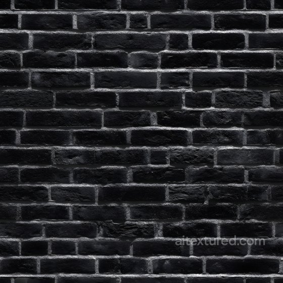 Cracked Black Brick Wall PBR Texture with Rough Surface Brick texture preview