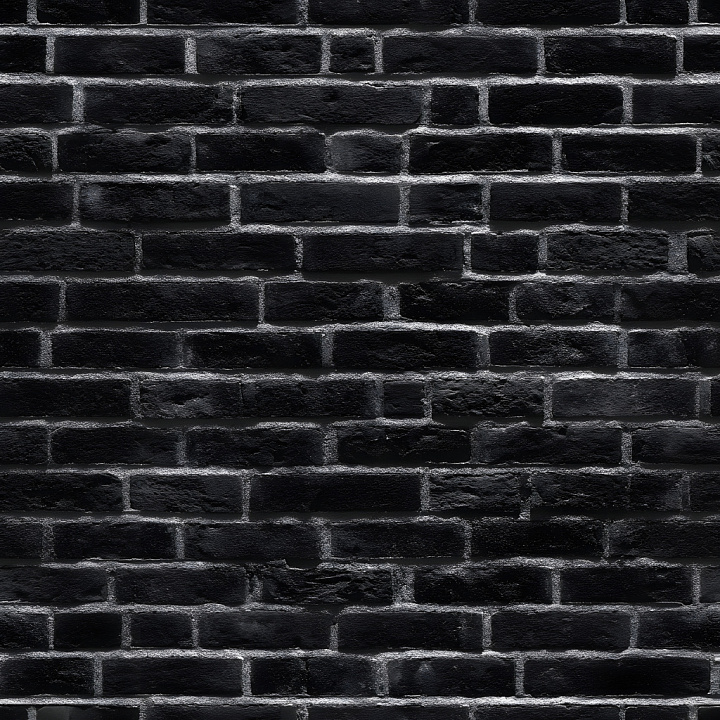 Cracked Black Brick Wall with Rough Surface seamless PBR texture preview