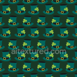 seamless Seamless 3D PBR Texture Featuring Green Leprechaun Hats with Shamrocks texture 8k free download PBR