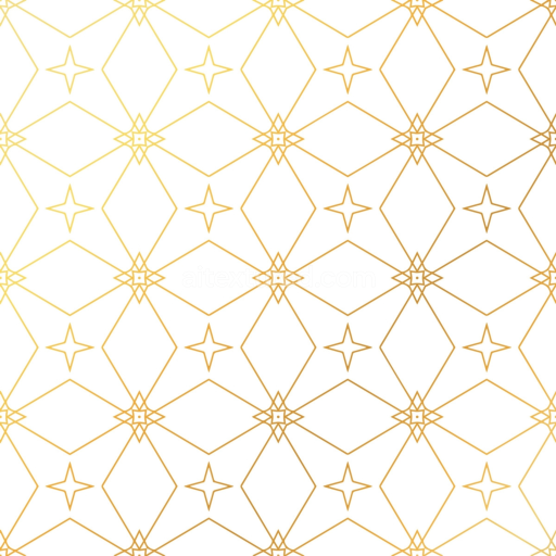 Seamless 3D PBR Texture of White Background with Gold Geometric Diamond Pattern