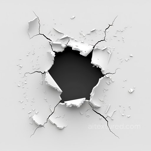 Cracked and Holes PBR Texture of White Plaster Wall seamless Cracked & Holes PBR texture