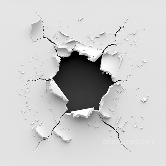 Cracked and Holes PBR Texture of White Plaster Wall Cracked & Holes texture preview