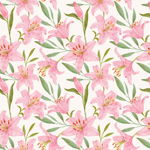 Seamless 3D PBR Texture of Soft Pink Flower Watercolor Pattern