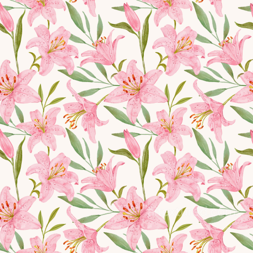 Soft Pink Flower Watercolor Pattern Seamless Texture seamless Pink Flower PBR texture