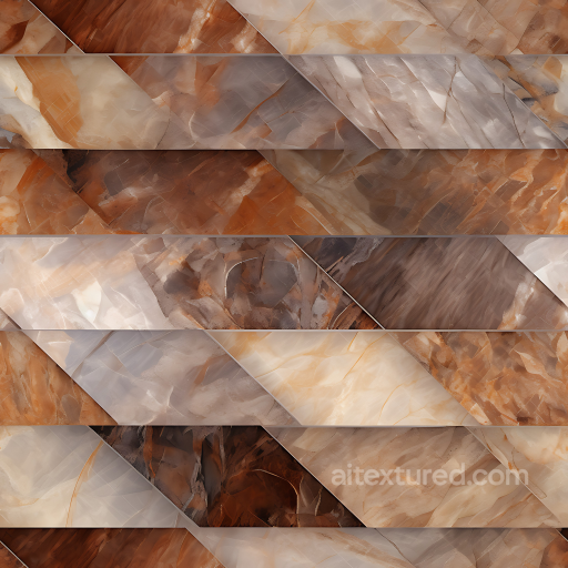Brown and Gray Polished Marble Steps Texture with Angular Patterns seamless Marble PBR texture