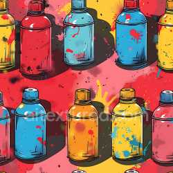 seamless Seamless 3D PBR Texture of Vibrant Spray Paint Cans with Paint Splatter texture 8k free download PBR