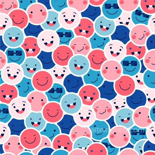 with Colorful Happy Face Cartoon Pattern seamless Happy Face pattern PBR texture