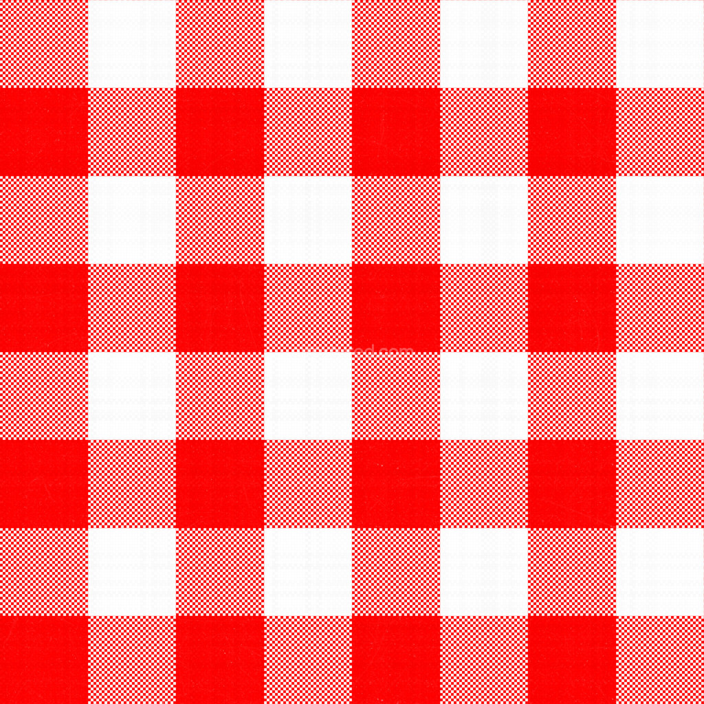 Seamless checkered fabric texture in red and white