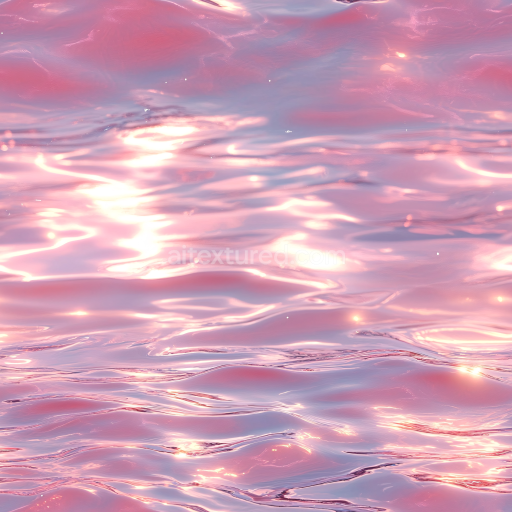 Seamless 3D PBR Texture of Pink Reflective Water Surface with Soft Ripples