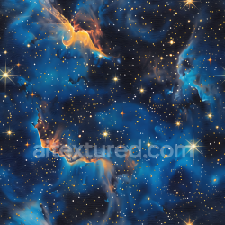 seamless Seamless 3D Starfield Cosmic Camouflage PBR Texture with Deep Blue Nebula and Gold Stars texture 8k free download PBR