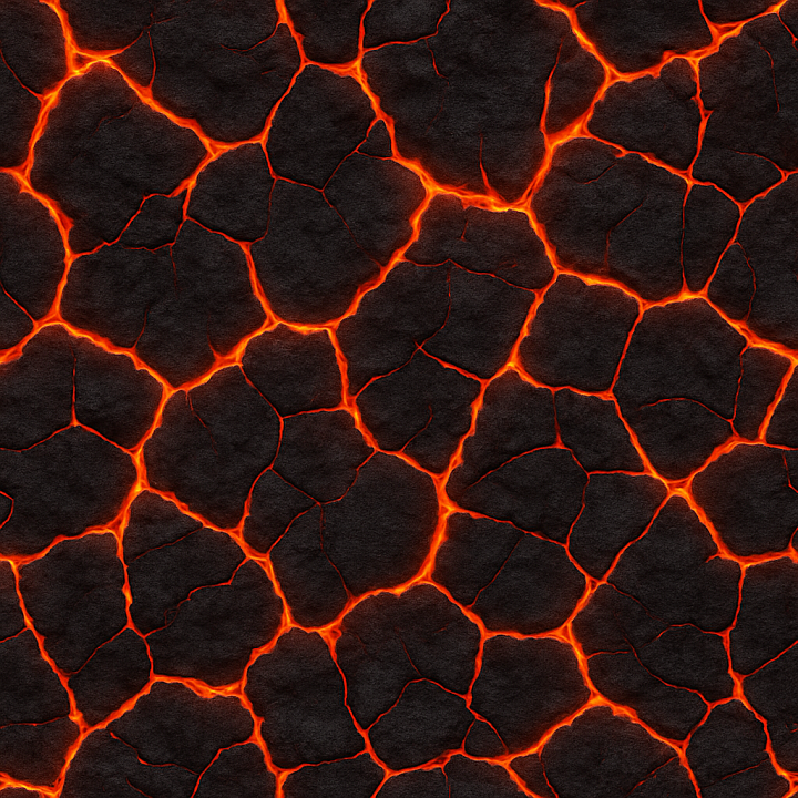 Cracked Magma seamless PBR texture preview