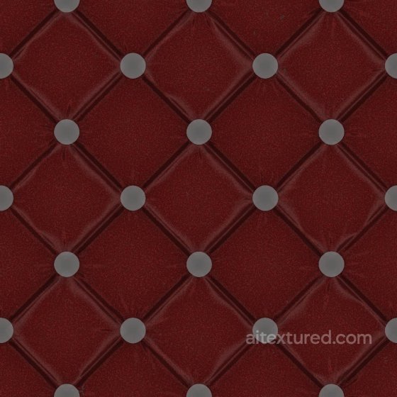 Red Worn Sofa Leather Texture with Nails | Free PBR Fabric texture preview