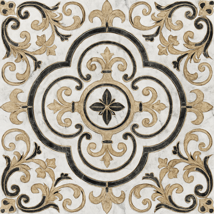Ornamental Marble Floor seamless PBR texture preview