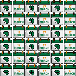 seamless Seamless 3D PBR Texture of St. Patrick's Day March 17 Digital Paper Calendar Pattern texture 8k free download PBR