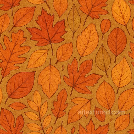 Patterned Autumn Leaves Seamless Texture seamless Foliage PBR texture