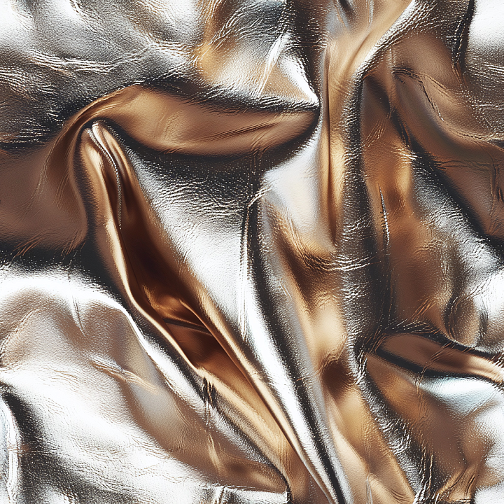 Glossy Brown Leather Featuring Fine Wrinkles and Natural Folds seamless PBR texture preview