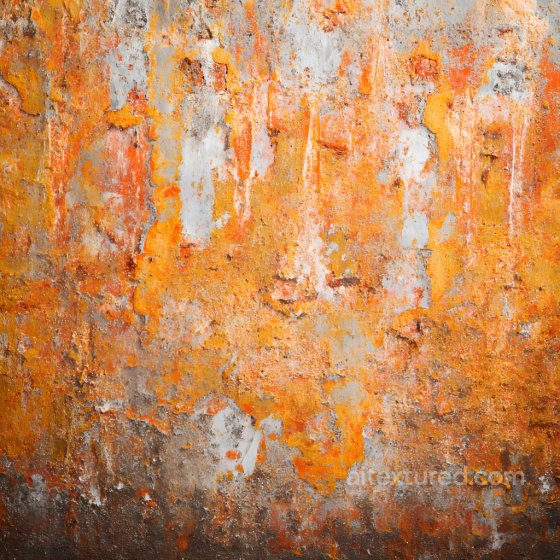 Rusty Metal Cracked and Peeling Paint PBR Texture - Vibrant Orange and gray Rust texture preview