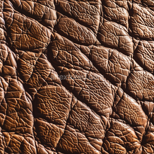 Seamless 3D PBR cracked brown leather texture with deep grain and aged finish
