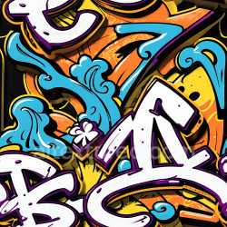 seamless Seamless 3D PBR Graffiti Texture Featuring Vibrant Street Art and Abstract Shapes texture 8k free download PBR