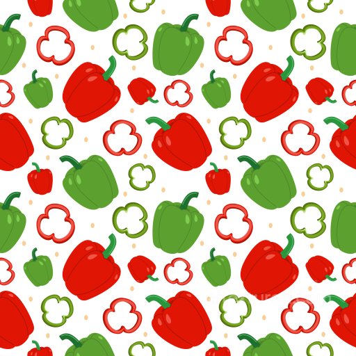 Pattern PBR Texture Featuring Colorful Capsicum Motifs on White Background seamless Pattern Bundle PBR texture