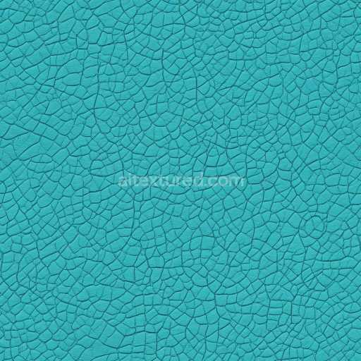 Seamless 3D PBR cracked turquoise leather texture with fine fissures