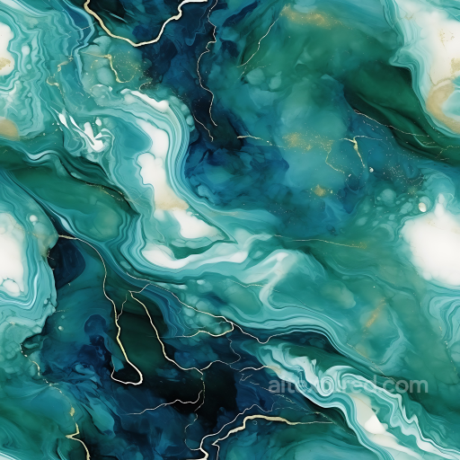 Blue and Green Marble Swirls PBR Texture with Fluid Veins seamless Marble PBR texture