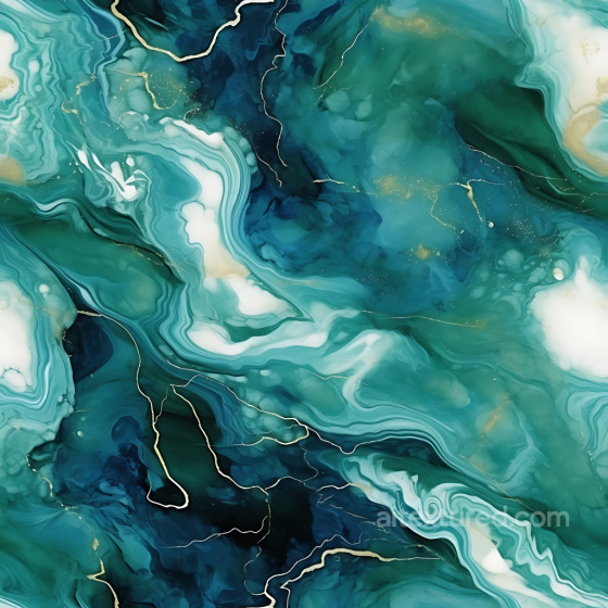 Blue and Green Marble Swirls PBR Texture with Fluid Veins Marble texture preview