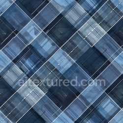 seamless Seamless 3D PBR Texture of Blue Monochrome Plaid Pattern with Fine Fabric Weave texture 8k free download PBR