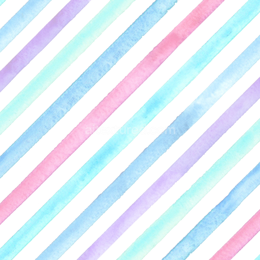 Seamless 3D PBR Texture of Watercolor Stripes in Pastel Blues, Pinks, and Lavender