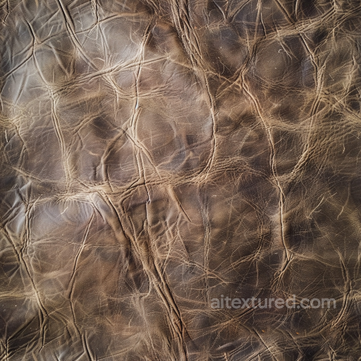 Distressed Deep-Wrinkled Brown Leather Seamless Texture seamless Leather PBR texture