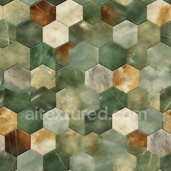 seamless Seamless 3D Green and Brown Marble Mosaic Hex Tile PBR Texture texture 8k free download PBR