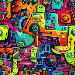 seamless Seamless 3D PBR Texture Featuring Vibrant Geometric Abstract Graffiti Art texture 8k free download PBR