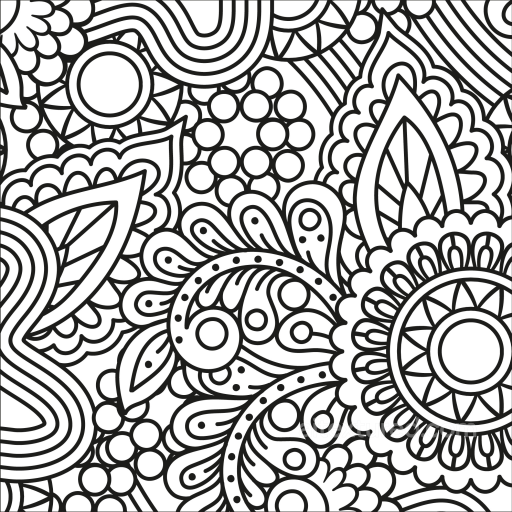 Featuring Intricate Black and White Hand-Drawn Doodle Patterns seamless White & Black PBR texture
