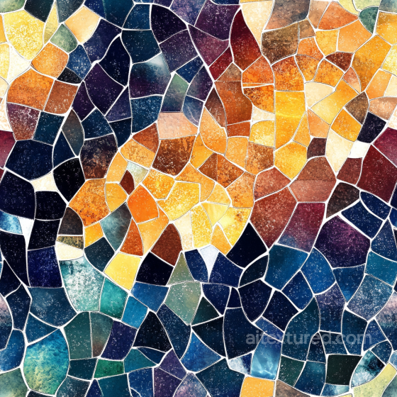 Mosaic PBR Texture with Colorful Irregular Stone Chip Tiles Mosaic texture preview