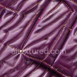 seamless Seamless 3D Quilted Purple Leather PBR Texture with Distinctive Brass Stitching and Padded Panels texture 8k free download PBR