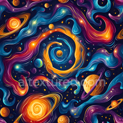 seamless Seamless 3D Space PBR Texture Featuring Vibrant Galaxy Nebula with Colorful Cosmic Gas texture 8k free download PBR
