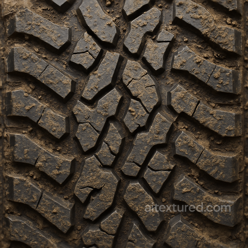 Mud Tire With Deep Tread And Mud Splatter For Authentic Wet Mud Offroad Vehicle Tire Surf… seamless Tire prints PBR texture
