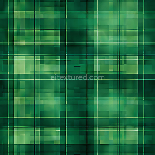 Seamless 3D PBR Texture of Layered Green Plaid Pattern with Soft Gradients