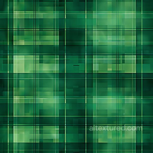 Seamless 3D Plaid Green Metal PBR Texture with Geometric Panels texture preview