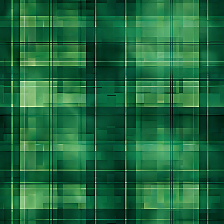 Plaid Green Metal with Geometric Panels seamless PBR texture preview