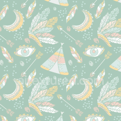 seamless Seamless 3D PBR Texture with Soft Boho Feather and Arrow Motifs in Pastel Colors texture 8k free download PBR