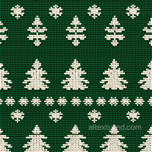 Knitted Christmas Tree Pattern Texture in Green and Cream seamless All Christmas Digital paper PBR texture