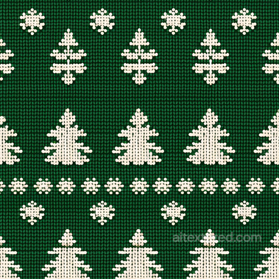 Knitted Christmas Tree Pattern Texture in Green and Cream All Christmas Digital paper texture preview
