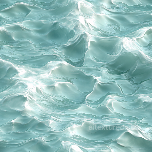 Stylized Ocean Surface Water PBR Texture with Soft Waves and Glossy Highlights seamless Water PBR texture