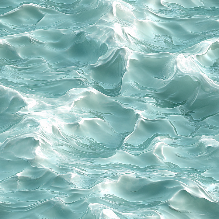 Stylized Ocean Surface Water with Soft Waves and Glossy Highlights seamless PBR texture preview