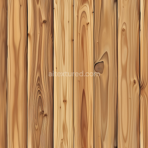 Seamless 3D PBR Light Pine Wood Planks Texture with Distinctive Knots and Grain