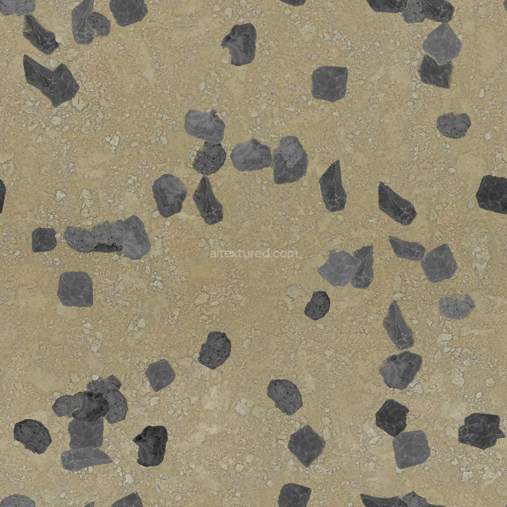 Seamless PBR rocks texture with detailed surface and variations