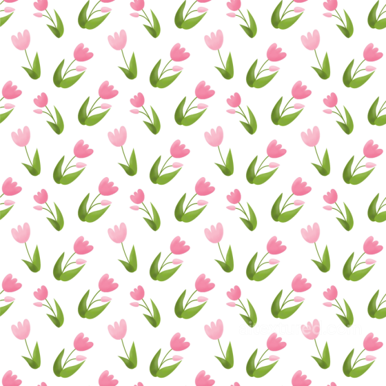 Pink Tulip Wild Flower Pattern on White Seamless Texture Wild Flower texture preview